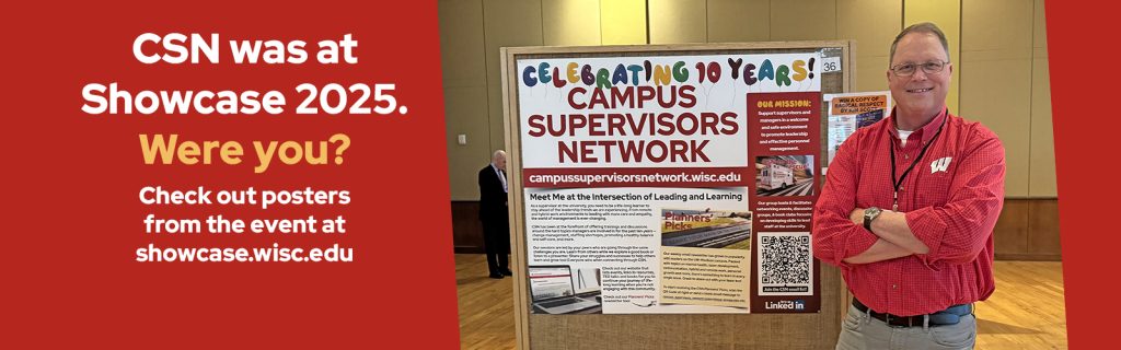 Rich Gassen standing next to the CSN poster at Showcase 2025.