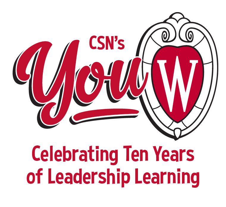 red and black ogo that reads CSN’s You-W Celebrating Ten Years of Leadership Learning