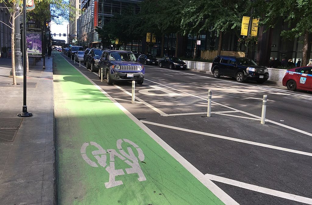 Protected bike lane in Chicago