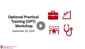 Screenshot of opening screen on the OPT workshop video