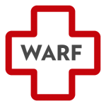 WARF inside a red medical cross