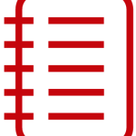 *Icon: Lined paper with spiral ring on side, red*