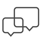 icon: two overlapping chat bubbles