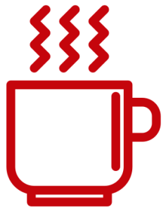 "red coffee cup icon"