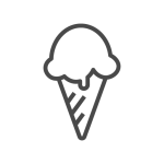 icon: ice cream cone dripping in dark gray outline