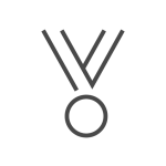 icon: medal on a hanging band in dark gray outline