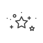 icon: stars and sparkles in dark gray outline
