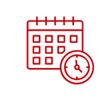 calendar icon with time clock on edge