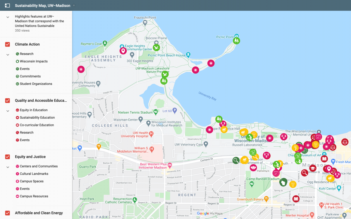 Wisconsin University Map New UW–Madison campus sustainability map goes live – Office of ...