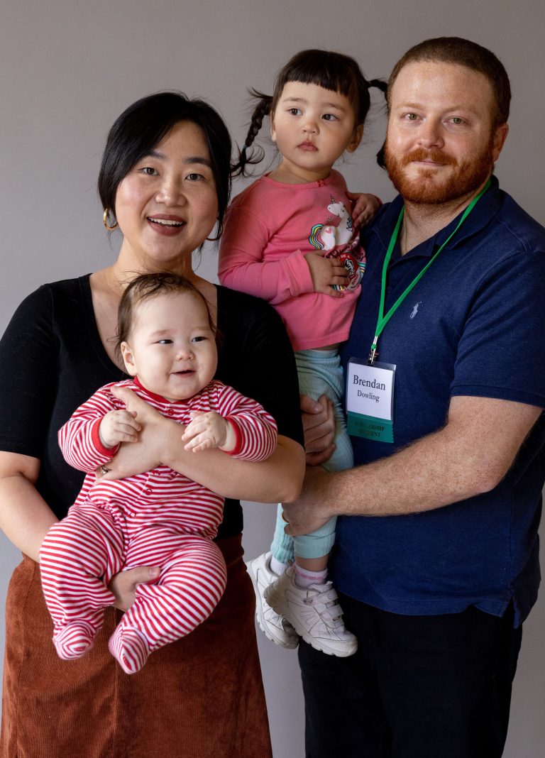 Returning adult student and family