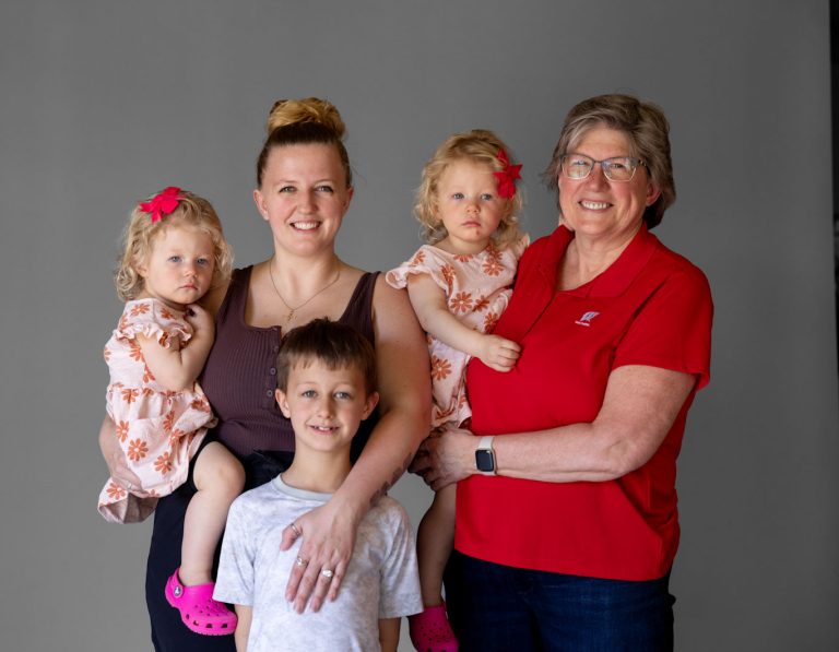 Returning adult student and family