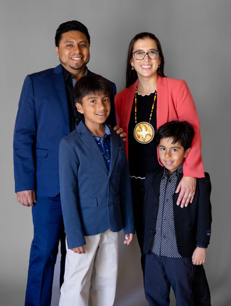 Returning adult student and family