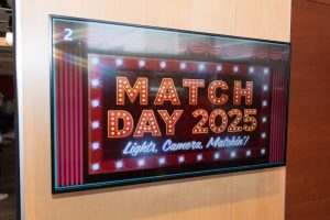 Vintage Postcard-looking signage reads 'Greetings from Match Day 2023, Where to next?'