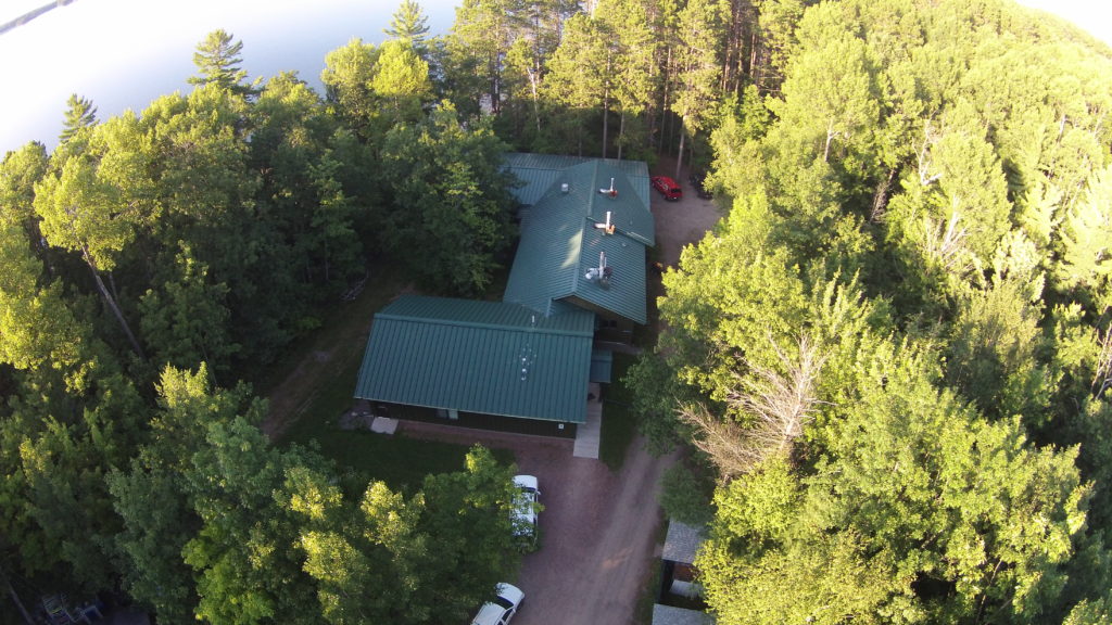 Trout Lake Station building from drone view