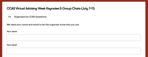 Name and email entry boxes in Doodle