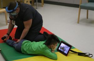 Sebastian Sundly receives therapy at the Waisman Center cerebral palsy clinic