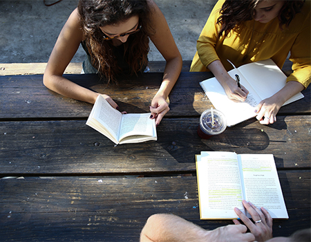 Students studying