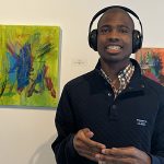 Blake Edison with his artwork